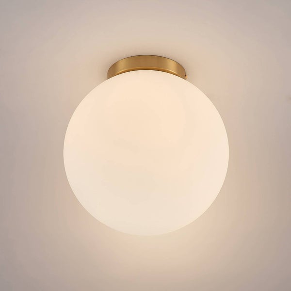 Lindby Deckenlampe Meriala in Weiß aus Glas (1 flammig, E27) - Deckenleuchte Lampe Wohnzimmerleuchte