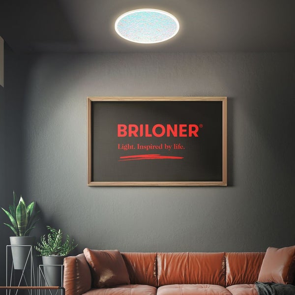 LED Deckenlampe Deckenleuchte Wohnzimmer Backlight Acrylplatte Fernbedienung