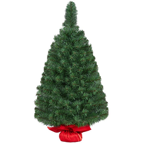 Künstlicher Weihnachtsbaum mit roter Stoffbasis
