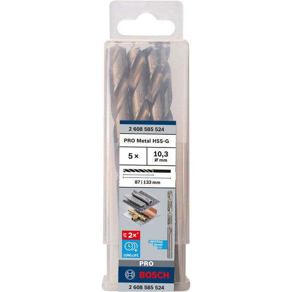 Bosch PRO Metal HSS-G Spiralbohrer 10,3 x 87 x 133 mm - 2608585524