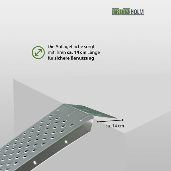 TRUTZHOLM 2 x Auffahrrampe 180 cm Tragkraft 400 kg Stahl grau profiliert Verladerampe Rampe