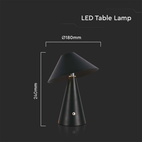 LED-Tischleuchte mit den Maßen 180 mm Durchmesser und 240 mm Höhe