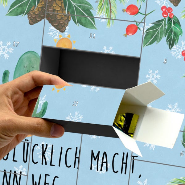 Mr. & Mrs. Panda Befüllbarer Adventskalender Kaktus Sonne - Blau Pastell