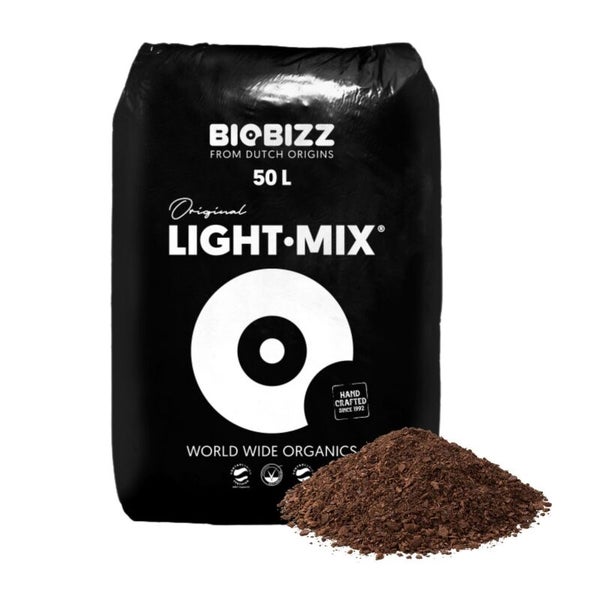 Biobizz Light-Mix organische Erde, 50 Liter Sack mit Bodenprobe.