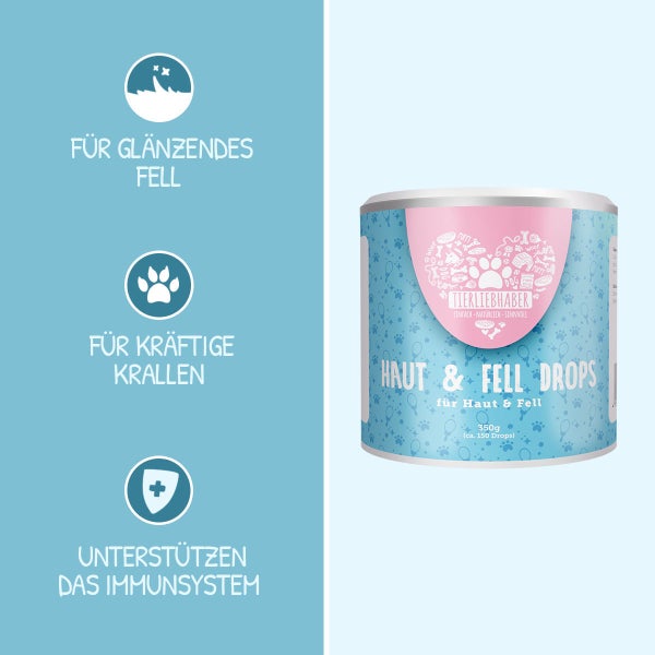 Haut & Fell Drops - Funktionssnack und Nahrungsergänzungfür Hunde - 350g
