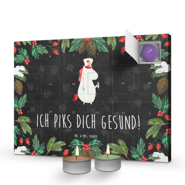 Mr. & Mrs. Panda Duftkerzen Adventskalender Einhorn Krankenschwester - Schwarz