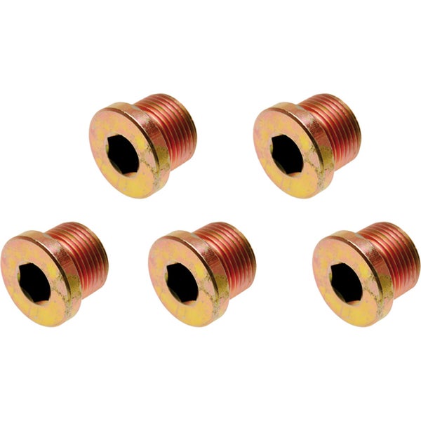 Fünf Gewindestopfen