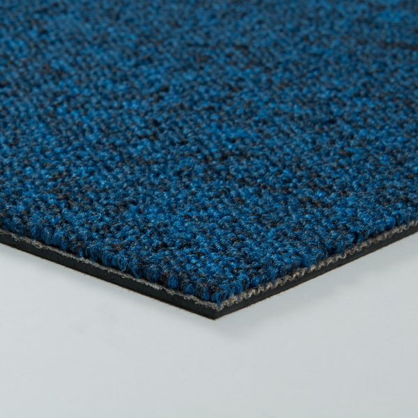 Teppichfliesen 50x50 selbstliegend blau Büro Teppichfliesen mit Schlingen Struktur sehr robust 5,4 mm dick