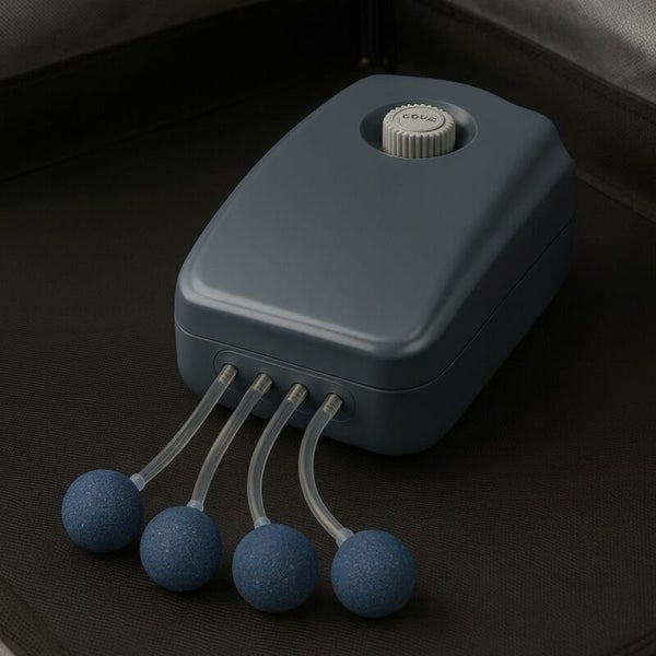 Aquariumbelüfter mit vier Ausströmern für Sauerstoffzufuhr im Aquarium