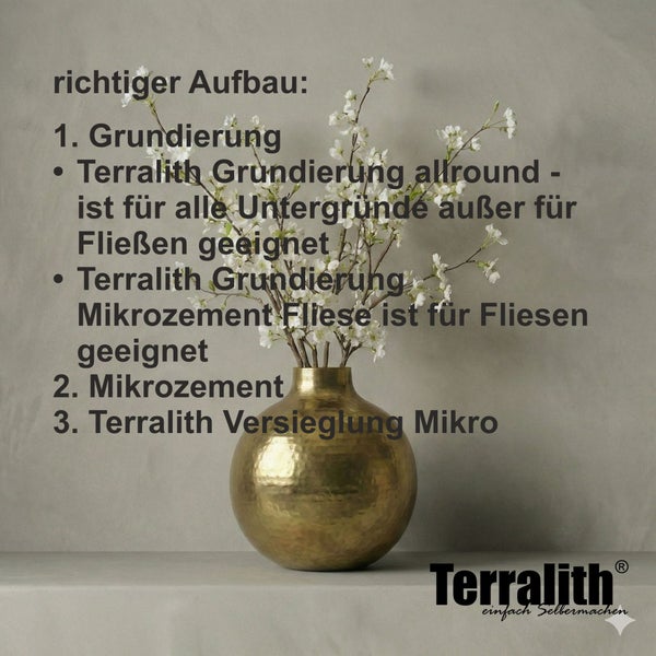 Anleitung zum richtigen Aufbau mit Terralith Produkten