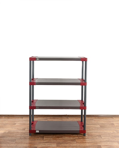 PROREGAL Kunststoffregal Big Grey Bear Low HxBxT 138 x 110 x 46 cm Fachlast 160 kg Grau/Rot
