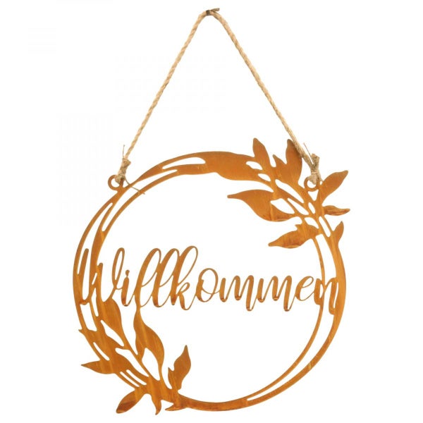 Dekoratives Willkommensschild aus Metall zum Aufhängen