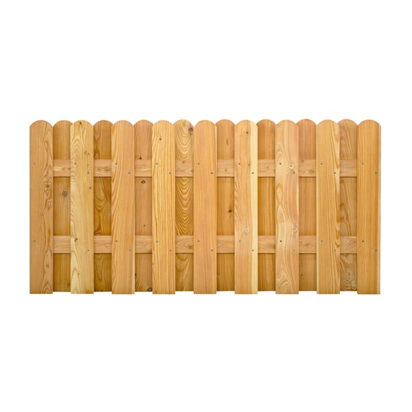 Holzzaun mit abgerundeten Palisaden