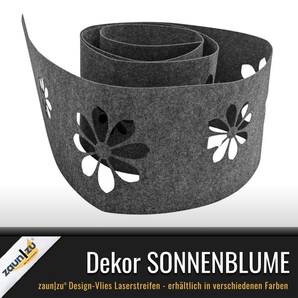 Zaunfolie mit Sonnenblumenmuster aus Vlies