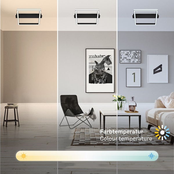 LED Deckenleuchte, schwarz, LED/26W