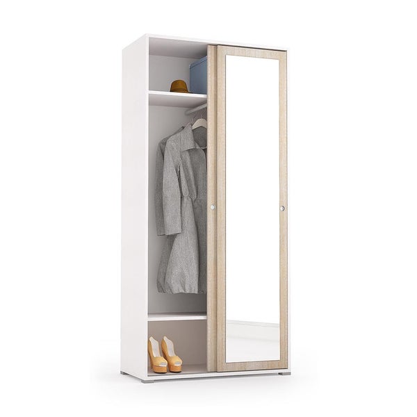 Kleiderschrank mit Schiebetür und Spiegel