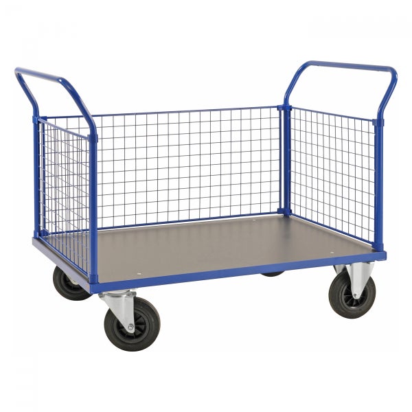Gitterwagen mit Ladefläche und zwei Griffen