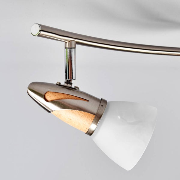 Deckenleuchte mit Holz und Lampenschirm