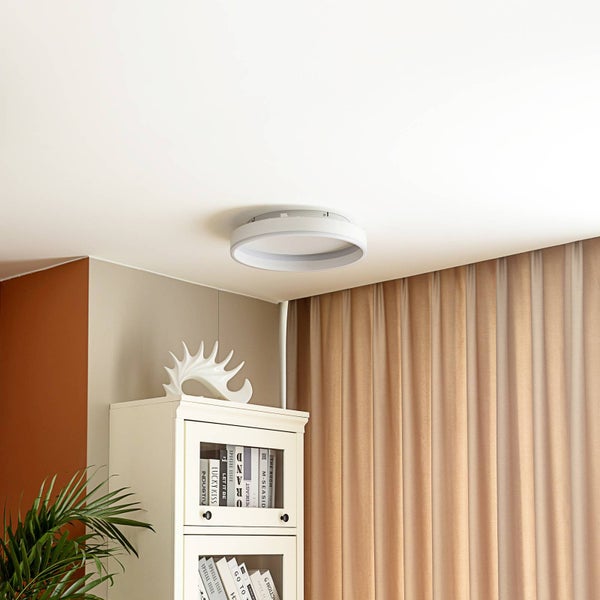 Lindby LED Smart Home Deckenlampe Yasmen dimmbar (Modern) in Weiß (1 flammig, ) - Deckenleuchte Lampe Wohnzimmerleuchte