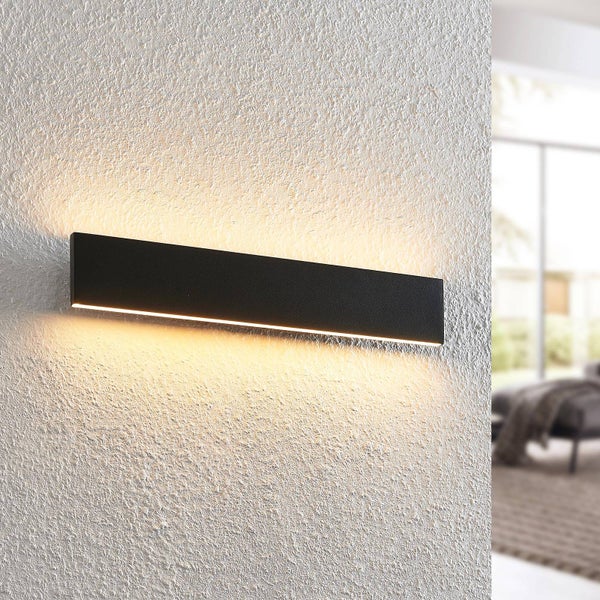 Lindby LED Wandleuchte, Wandlampe Innen Ignazia (Modern) in Schwarz aus Metall (2 flammig ) - Wandstrahler Wandbeleuchtung Schlafzimmer / Wohnzimmer Wohnzimmerleuchte