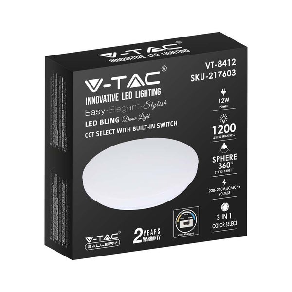 V-TAC LED Deckenleuchte Verpackung mit technischen Daten und Produkteigenschaften