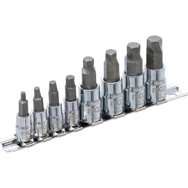 BGS Schraubenausdreher-Satz Antrieb Innenvierkant 6,3 mm (1/4) / 10 mm (3/8) für defekten Innensechskant 3 - 10 mm 8tlg. - 6847