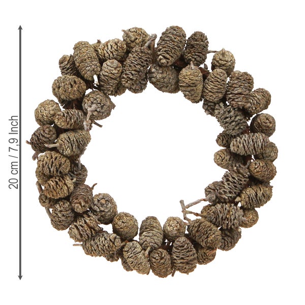 Dekorativer Kranz aus kleinen Zapfen, Durchmesser 20 cm
