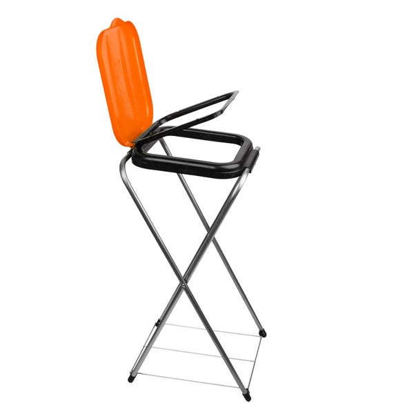 BigDean Müllsackständer EasyFix ORANGE 120L - Müllbeutelhalter mit Gitterboden - Müllsackhalter Metall Mülltütenhalter Gelber Sack Ständer