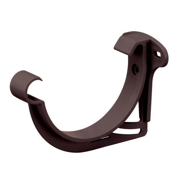 Dachrinnenhalter aus Kunststoff für halbrunde Dachrinnen, braun