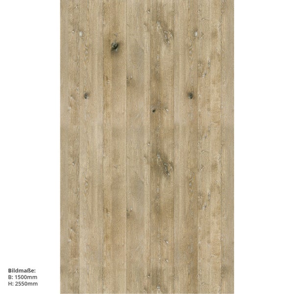Eiche gekalkt, 150x255cm, fugenlose Wandpaneele aus Alu-Verbund 3mm, Duschrückwand