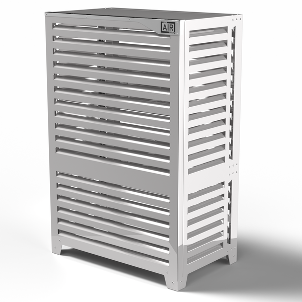 Wärmepumpenabdeckung - Big Blade - Weiß - Bodenstehend Größe VL (B 105cm - H 158cm - T 64cm) - Box Air Klima