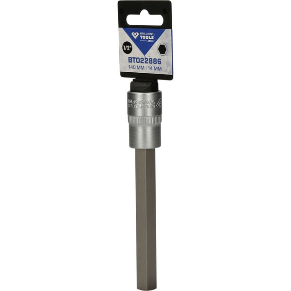 BRILLIANT TOOLS 1/2 Innensechskant Bit-Stecknuss 140 mm lang 14 mm - BT022886