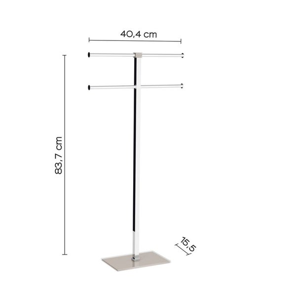 Badetuchhalter freistehend aus Edelstahl mit grauer Basis | Arcobaleno