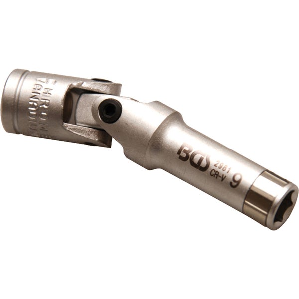 BGS Glühkerzen-Gelenk-Einsatz Sechskant Antrieb Innenvierkant 10 mm (3/8) SW 9 mm - 2981