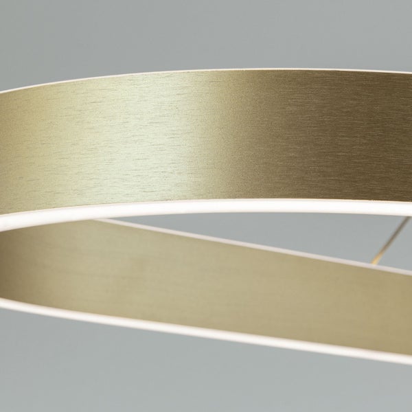 Detailaufnahme einer modernen LED Ring Leuchte mit gebürsteter Oberfläche