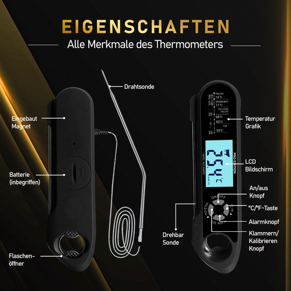 MostEssential 2-in-1 Fleischthermometer - PRO Edition Black