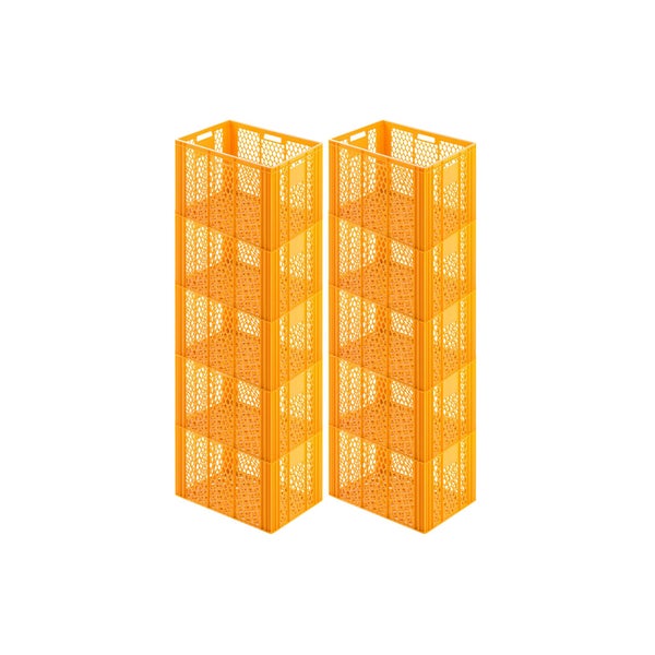 PROREGAL Eurobehälter Bäcker- und Konditorenkasten HxBxT 42,1 x 40 x 60 85 Liter Gelb-Orange Brötchenkiste Sstapelbare Bäckerkiste