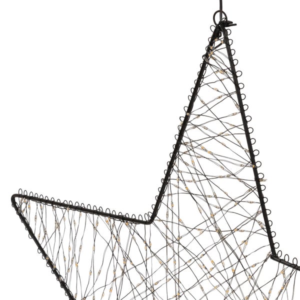 LED Stern Dekoration aus Metall zur Aufhängung als Weihnachtsbeleuchtung