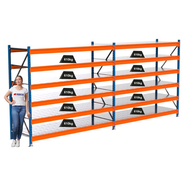 Regalsystem mit mehreren Ebenen und einer Traglast von 610 Kilogramm pro Ebene