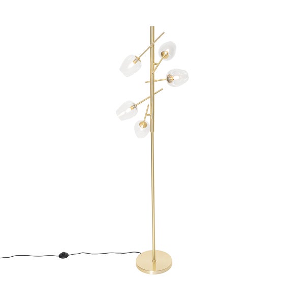 Stehleuchte mit fünf Leuchten und Metallgestell