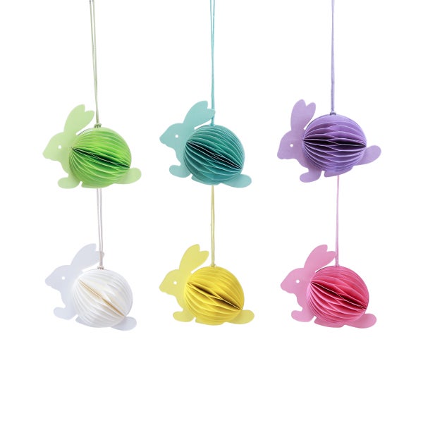 Dekorative Osterhasen aus Papier zum Aufhängen