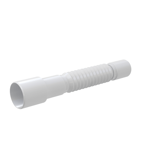 Flexibler Ablaufschlauch aus Kunststoff in Weiß für Siphons.