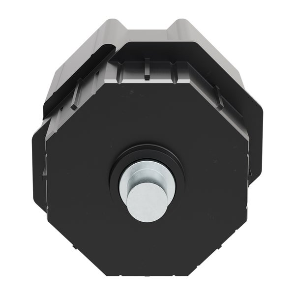 Schwarzer Gerätefuß mit Metalleinsatz