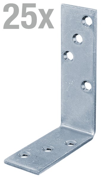 Set von 25 Stück Stahl Winkelverbinder für Holzkonstruktionen