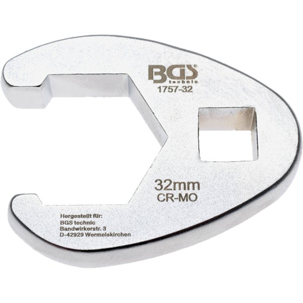 BGS Hahnenfußschlüssel Antrieb Innenvierkant 12,5 mm (1/2) SW 32 mm - 1757-32