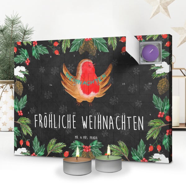 Mr. & Mrs. Panda Duftkerzen Adventskalender Rotkehlchen Weihnachten - Schwarz