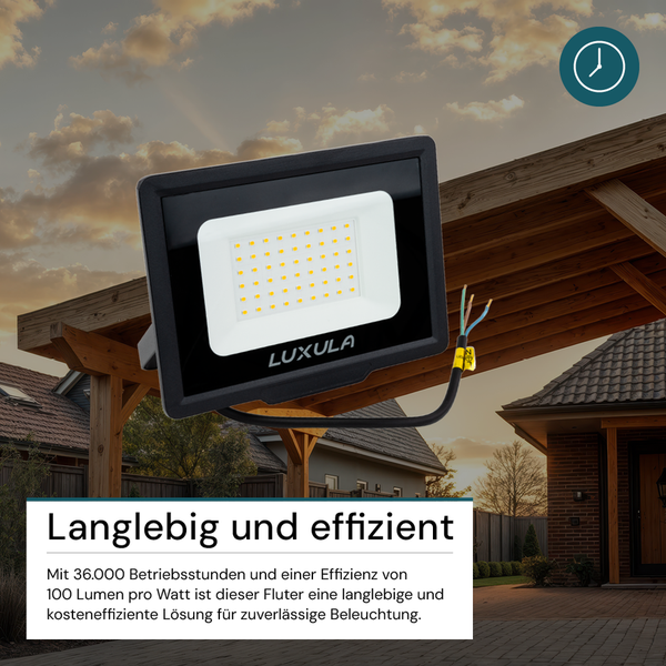 Schwarzer LUXULA LED-Strahler für den Außenbereich