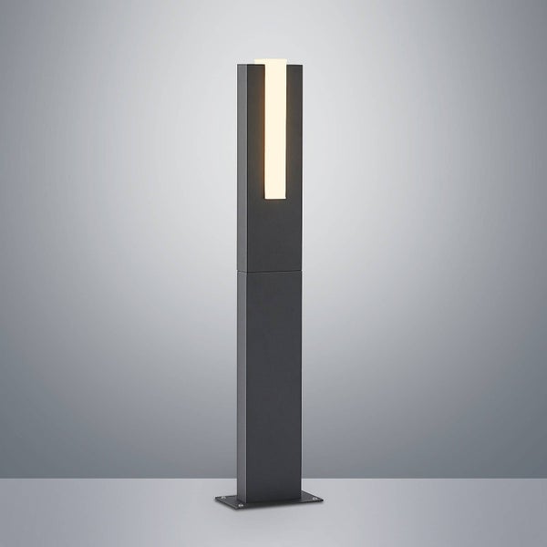 Lucande LED Außenleuchte Virgalia (Modern) in Schwarz aus Aluminium (1 flammig, ) - Wegeleuchte Pollerleuchte Wegelampe Sockelleuchte