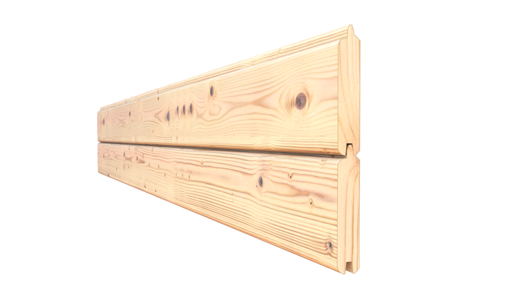 Profilholz mit Nut-Feder-Verbindung und sichtbarer Holzmaserung