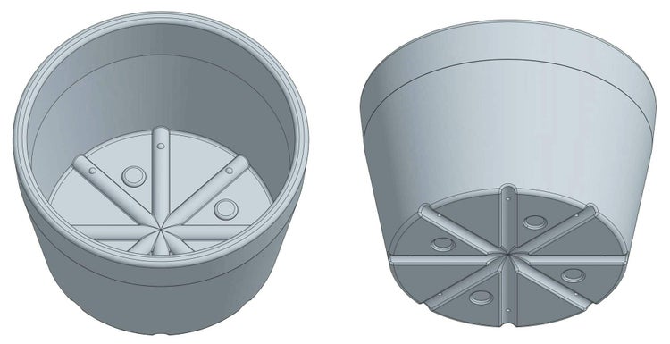 Pflanzgefäß COLO 50 M, Durchmesser 50cm, 60 l Volumen, taupe, Pflanzkübel, Pflanztopf